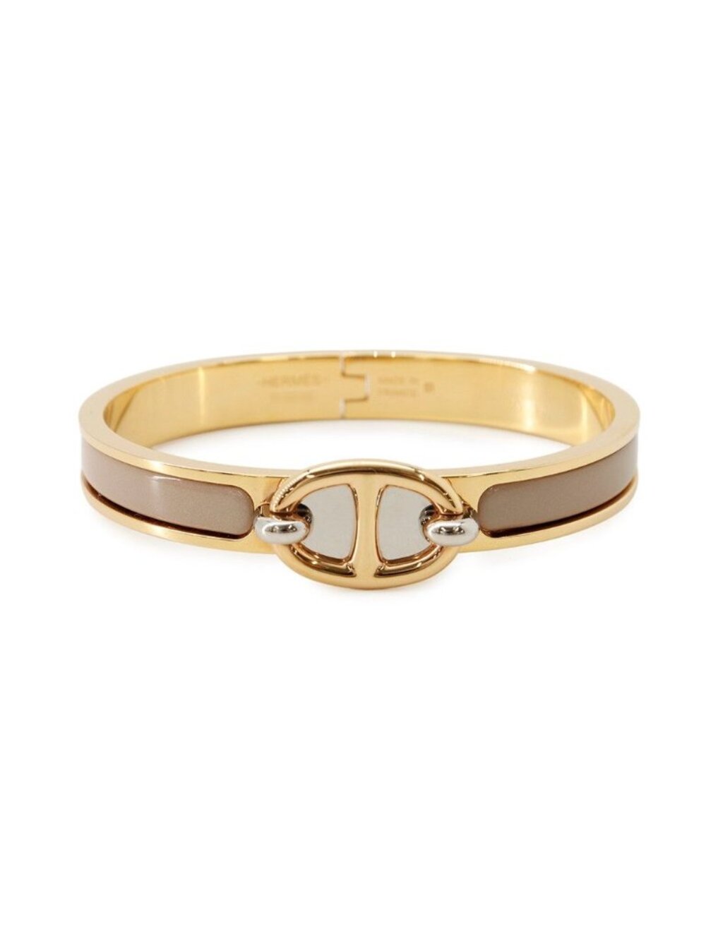 Hermes Bracelet Chaine D'ancre Mini Click PM Brown Glace Gold